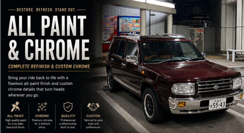Nissan Rasheen Full Repaint & Chrome Customization | Awaji Island
