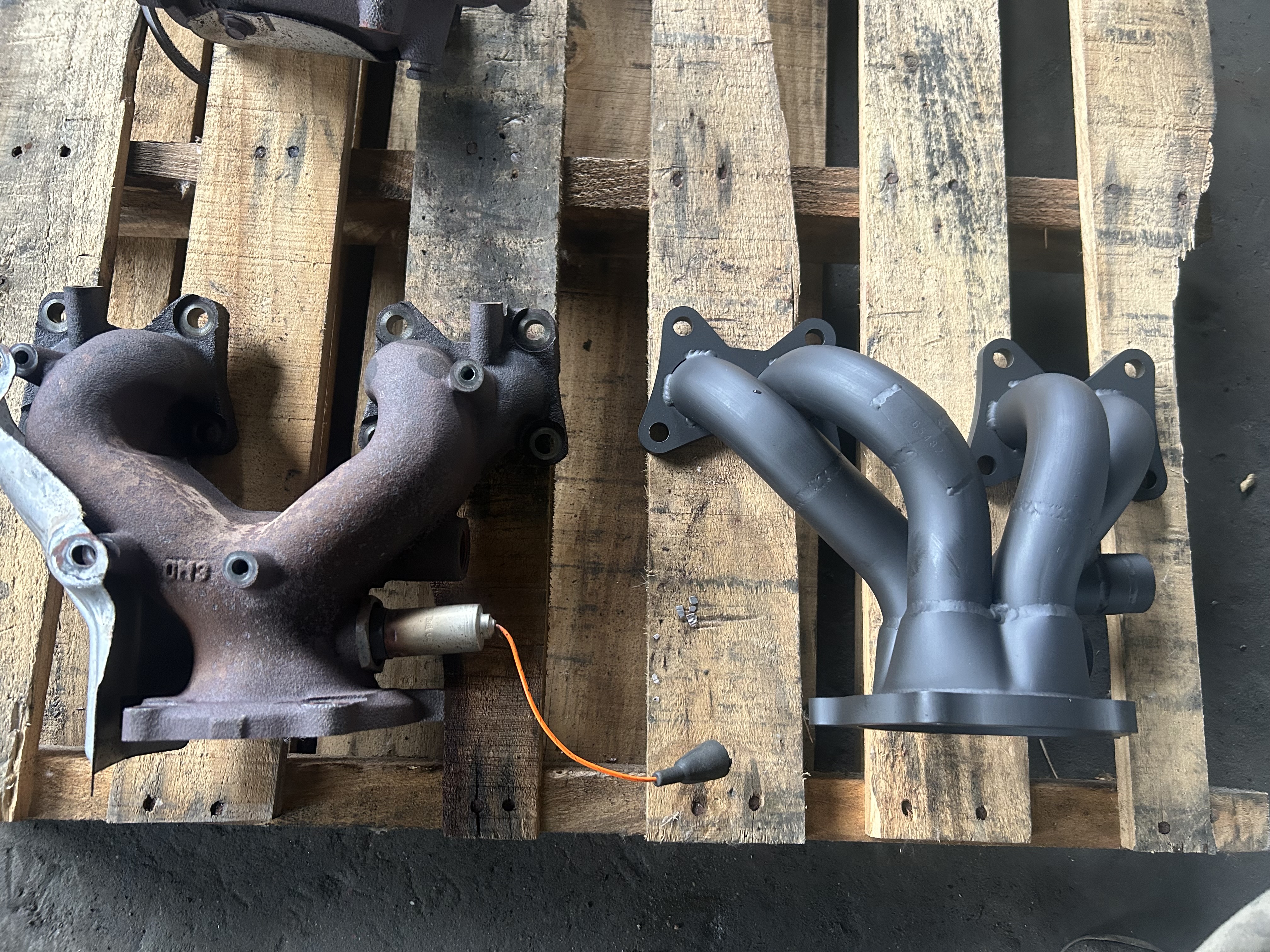 Factory manifold and original header comparison