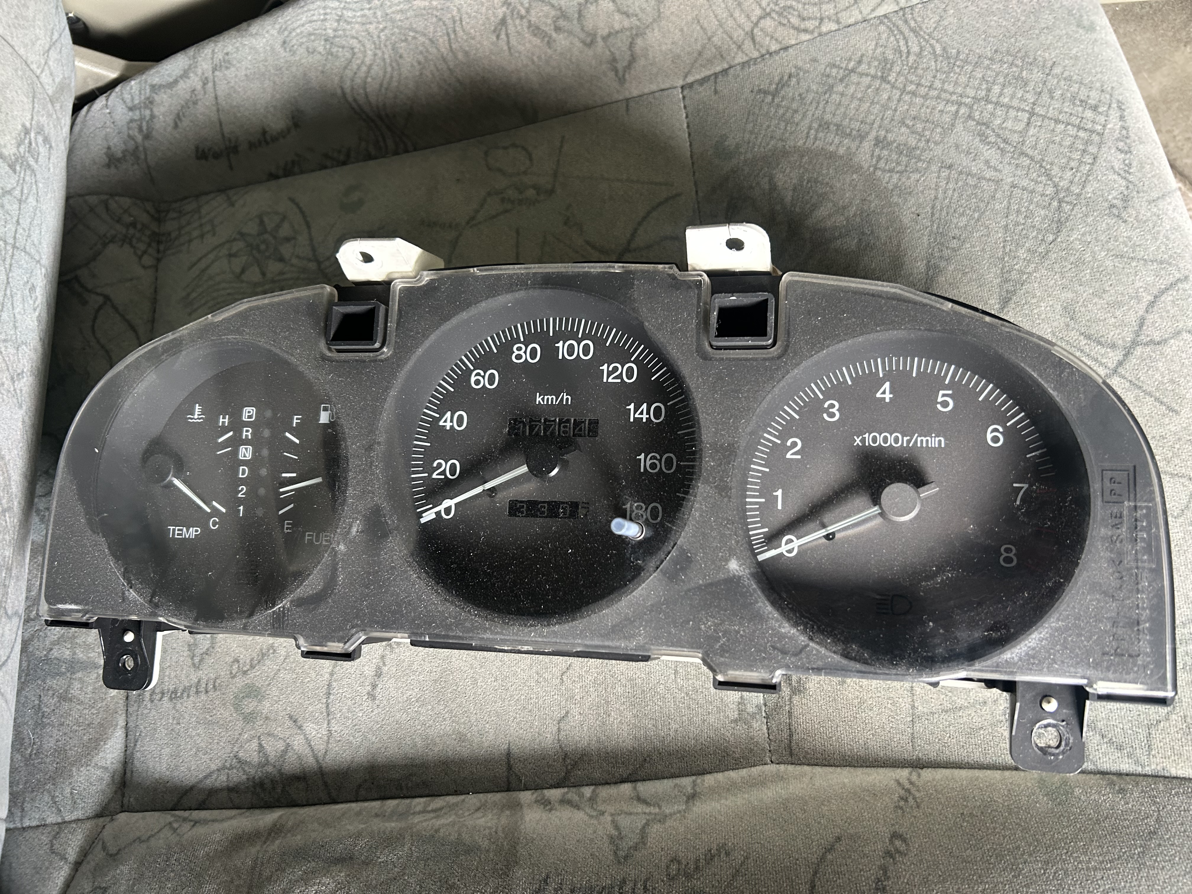 Front of the removed instrument cluster