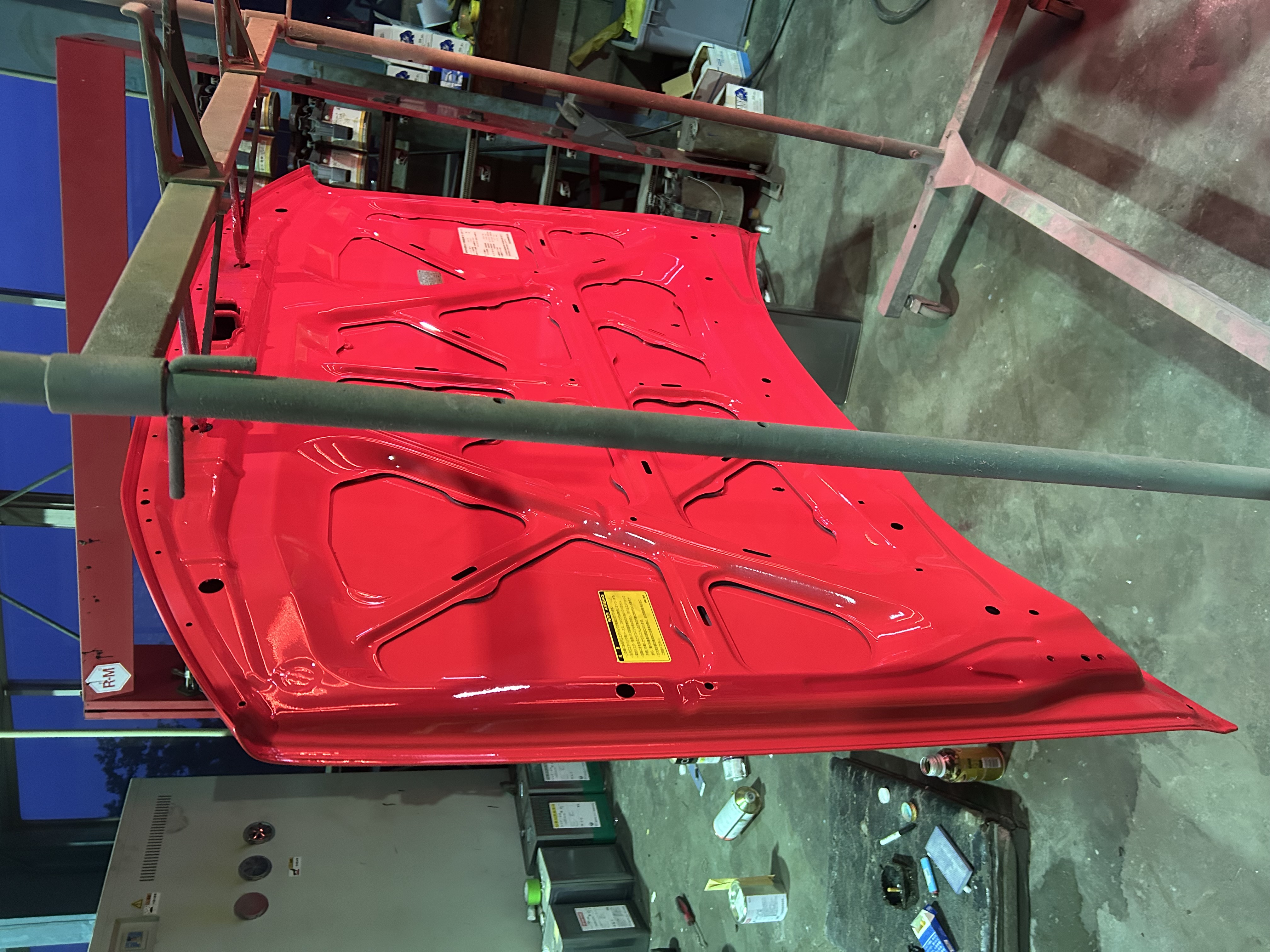 Painted underside of the hood